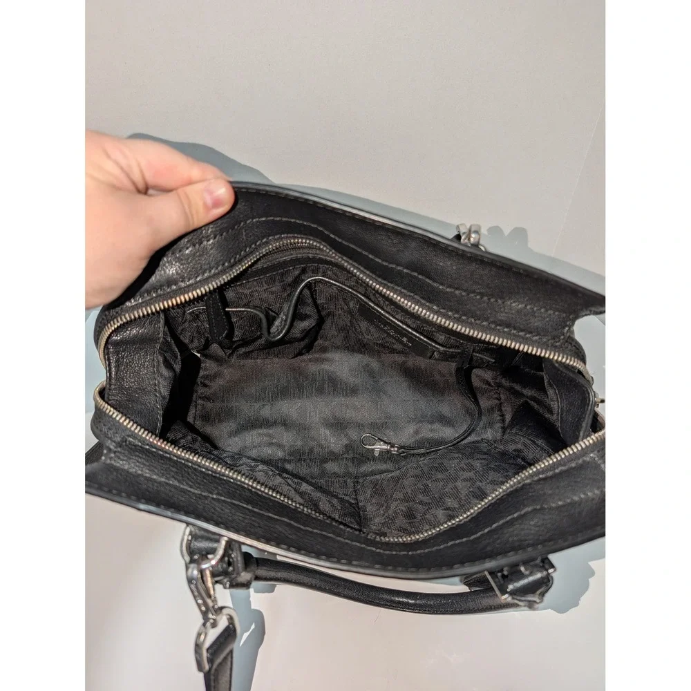 Michael Michael Kors Bedford Designer Black‎ Leather Satchel Crossbody Handbag